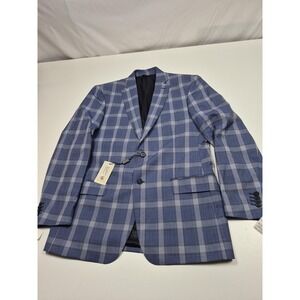 Galante Blazer Mens 42L Blue Wool Plaid Sport Coat NWT Vitale Barberis Canonico